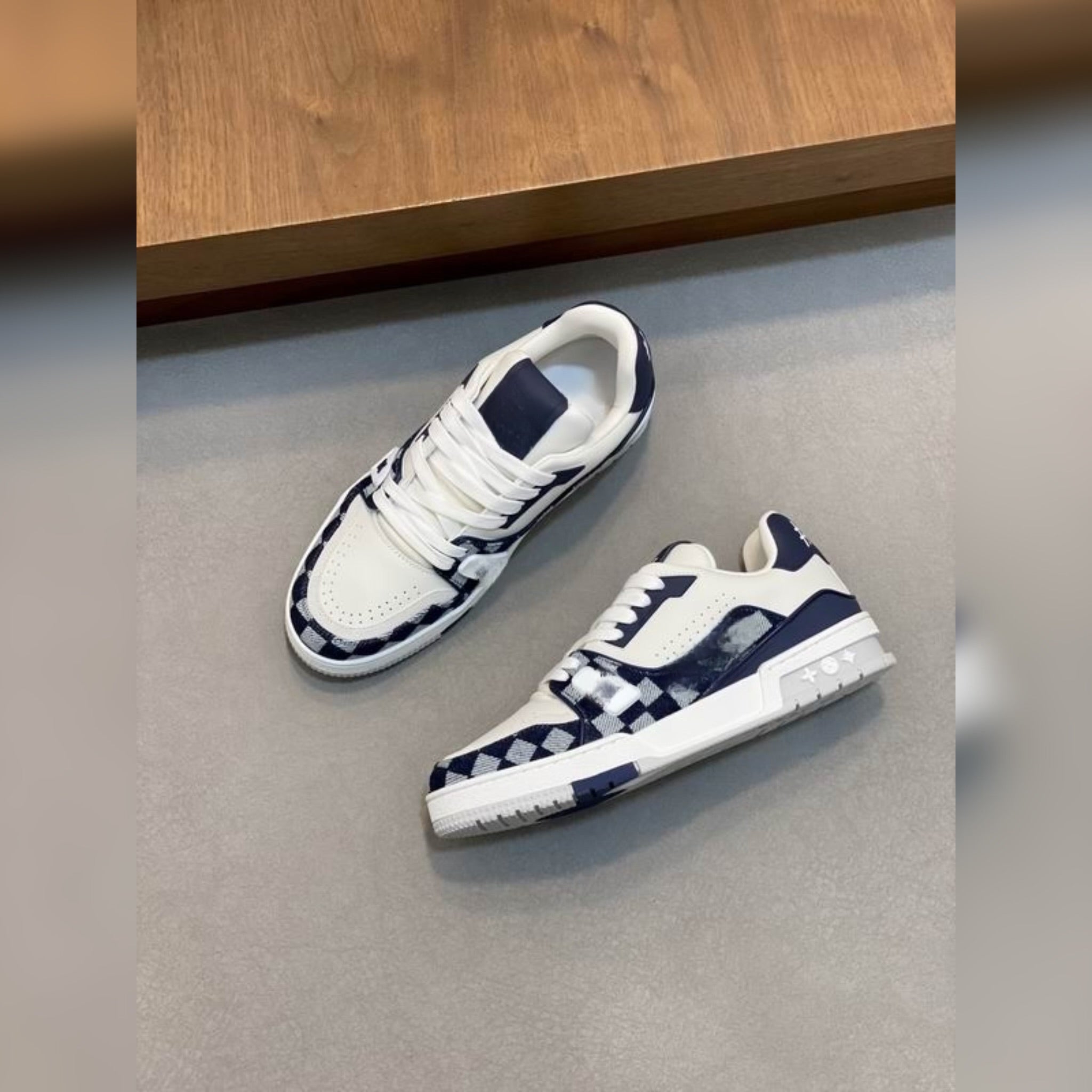 Checkered Navy Blue Trainers